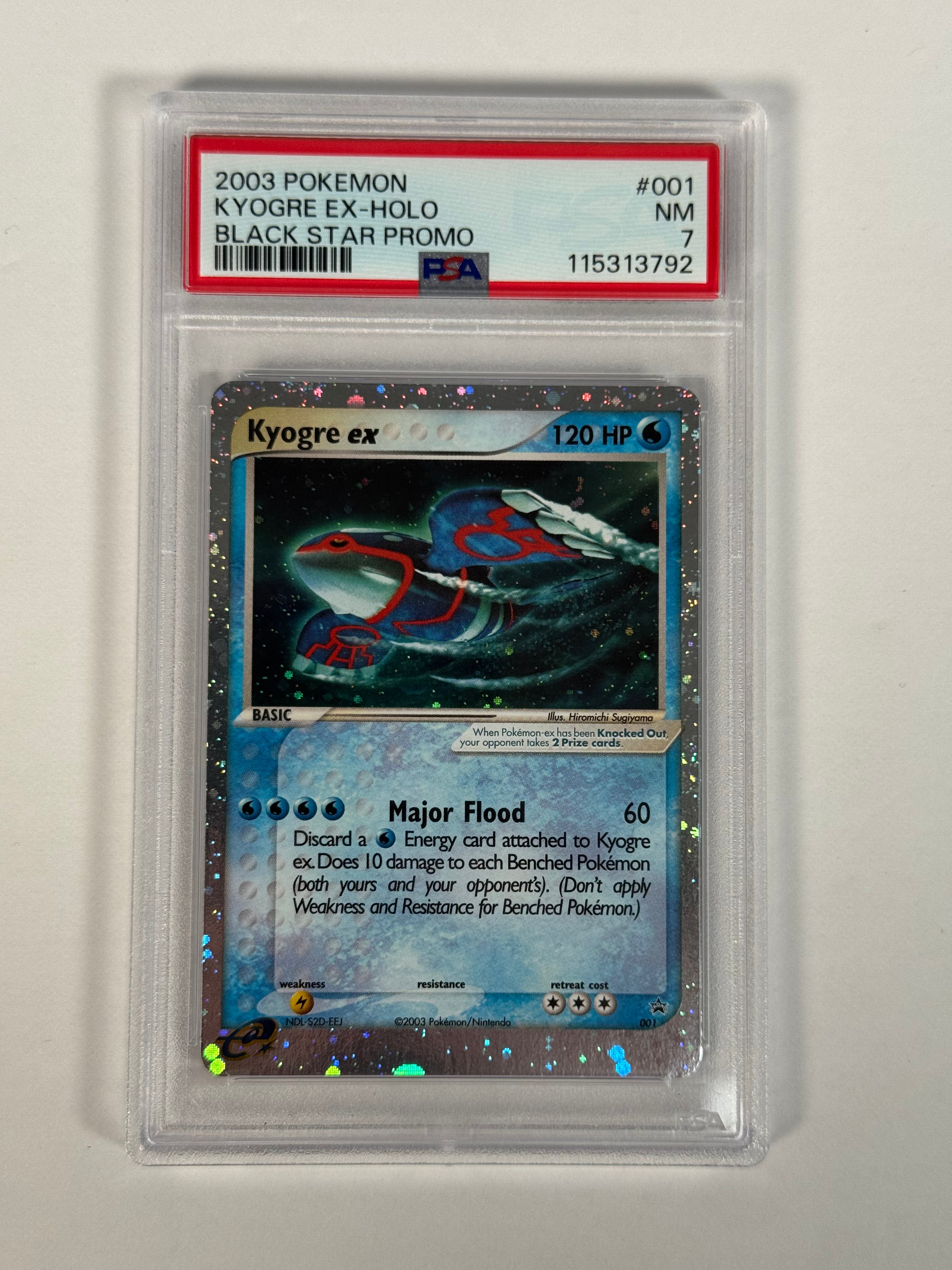PSA 7 2003 Kyogre ex Holo Black Star Promo 001