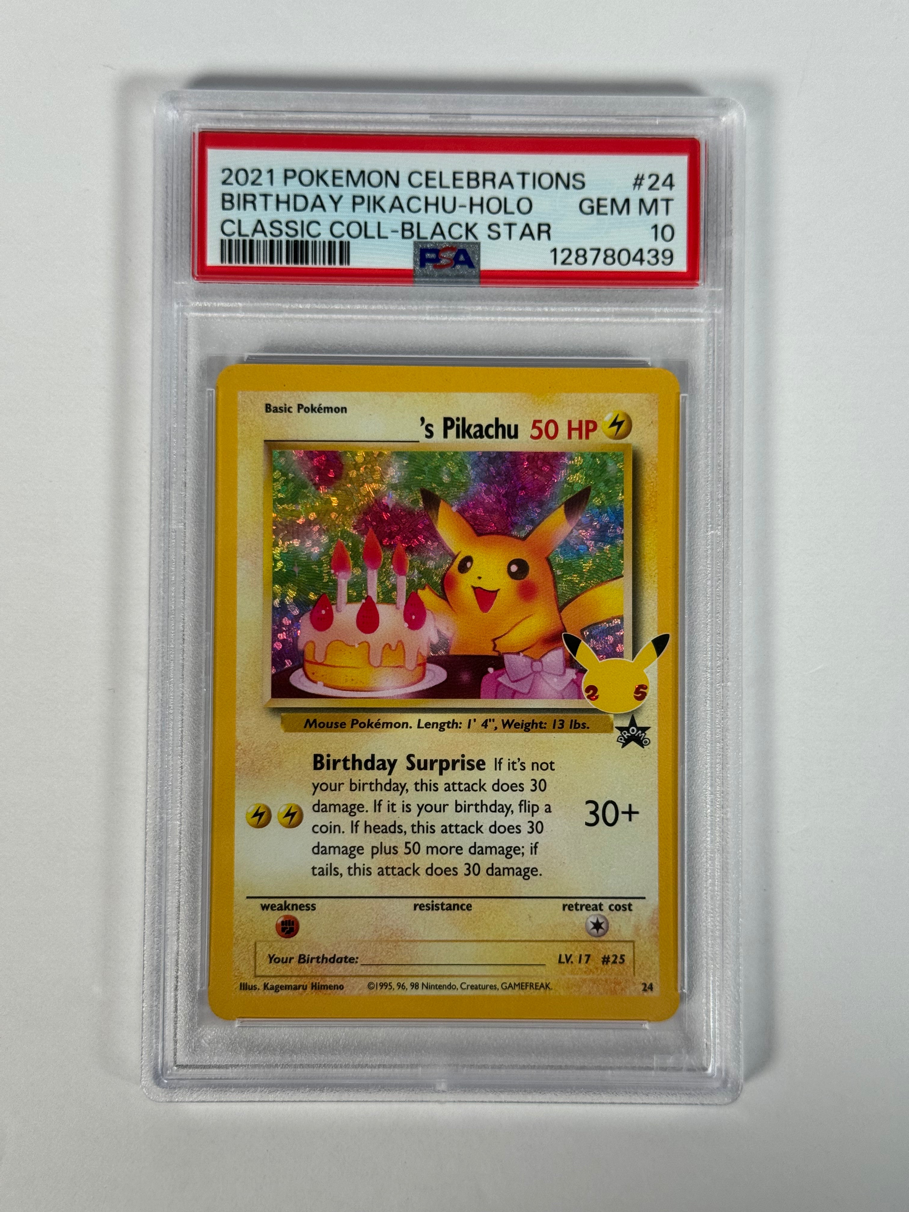 PSA 10 Celebrations Birthday Pikachu Black Star Promo