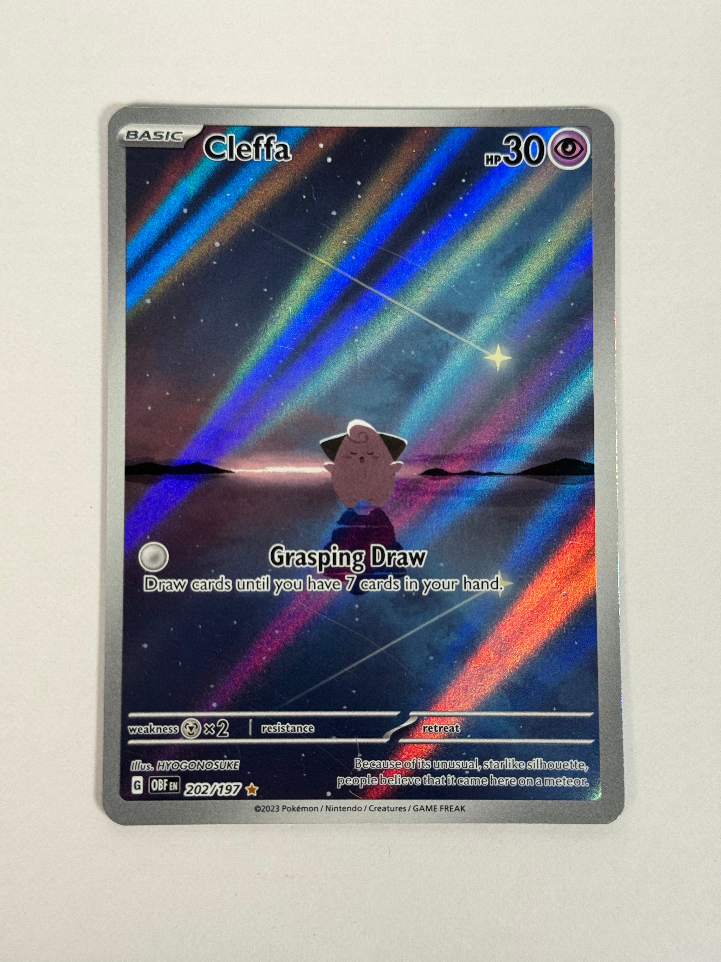 202 197 pokemon card Pokemon Card TCG - Cleffa 202/197 Illustration Rare Obsidian Flames Near Mint