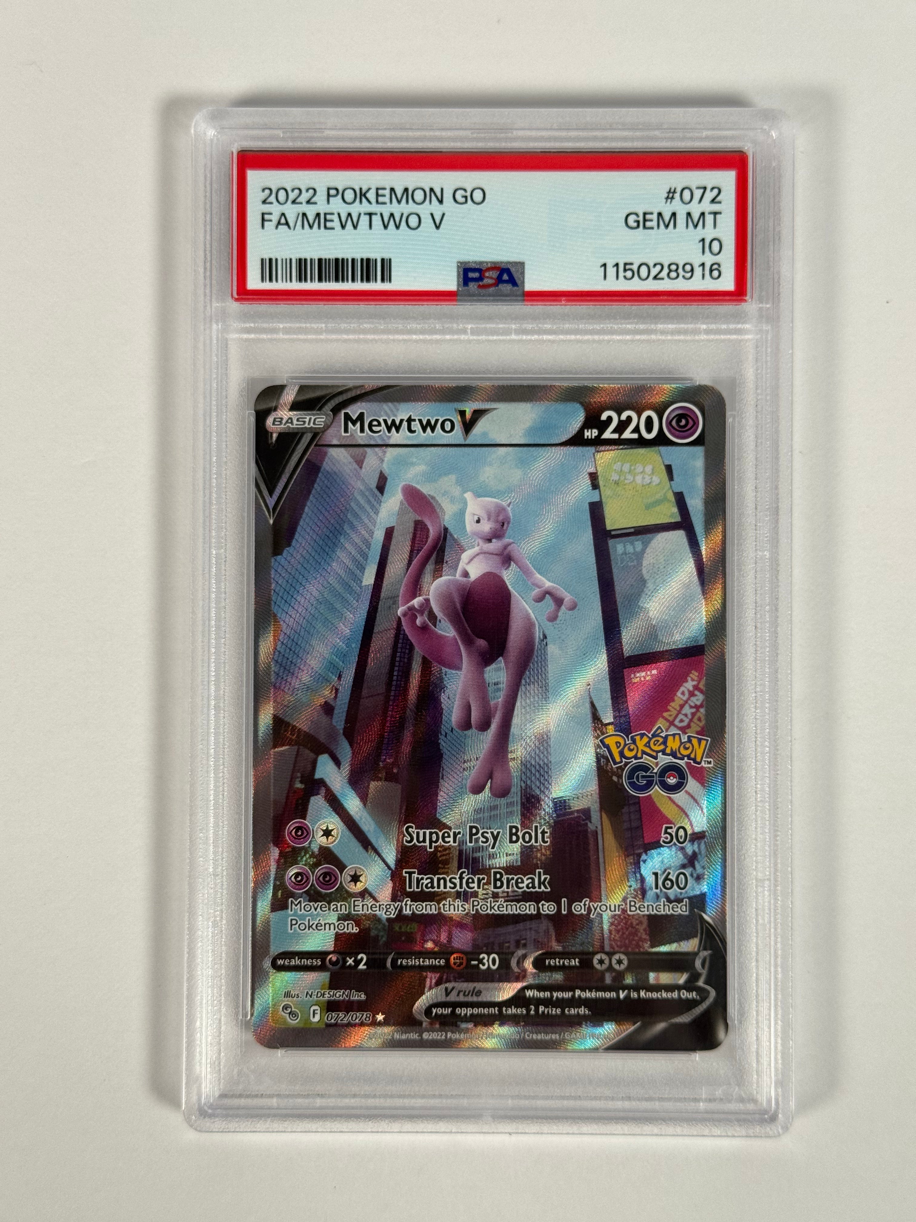 PSA 10 Pokemon GO Mewtwo V 072/078