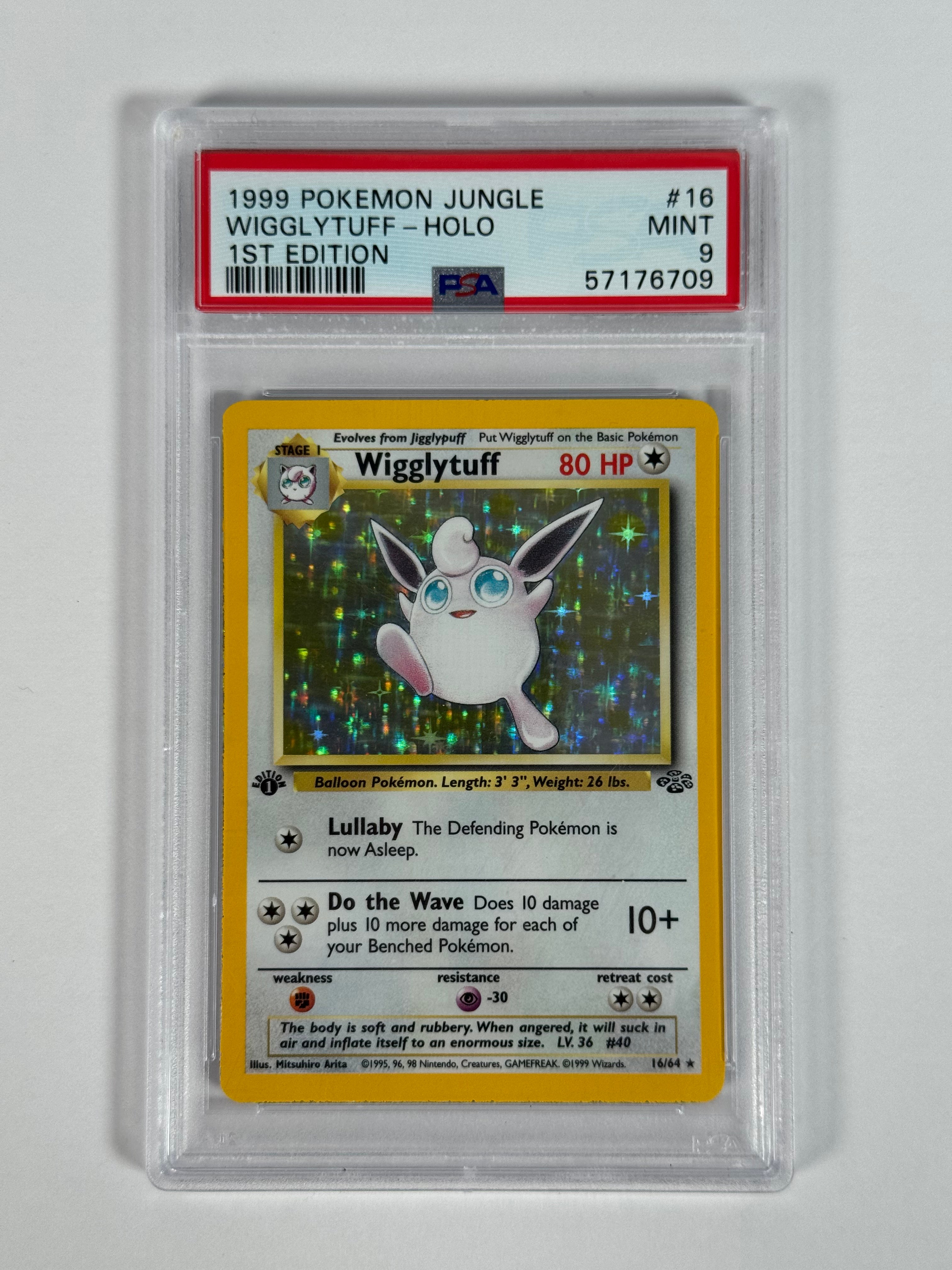 PSA 9 1999 Jungle 1st Edition Wigglytuff Holo 16/64